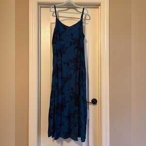 Torrid Trapeze Maxi Dress in Blurred Floral Legion Blue